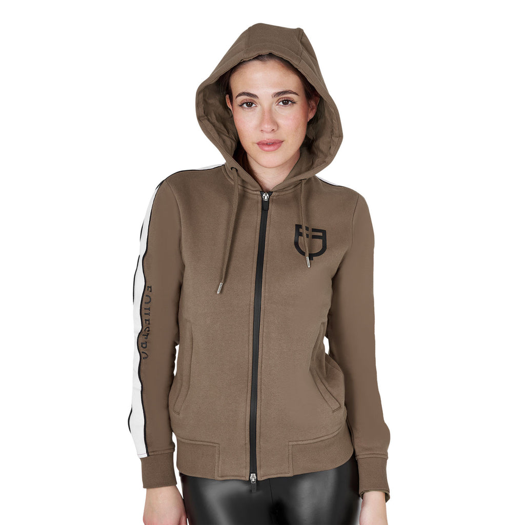 Women's hooded sweatshirt with front zip