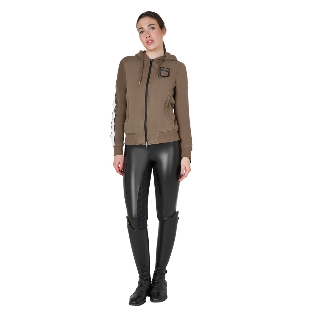 Women's hooded sweatshirt with front zip