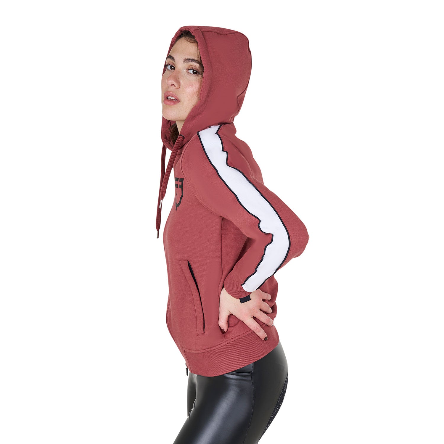 Women's hooded sweatshirt with front zip