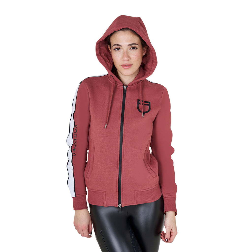 Women's hooded sweatshirt with front zip