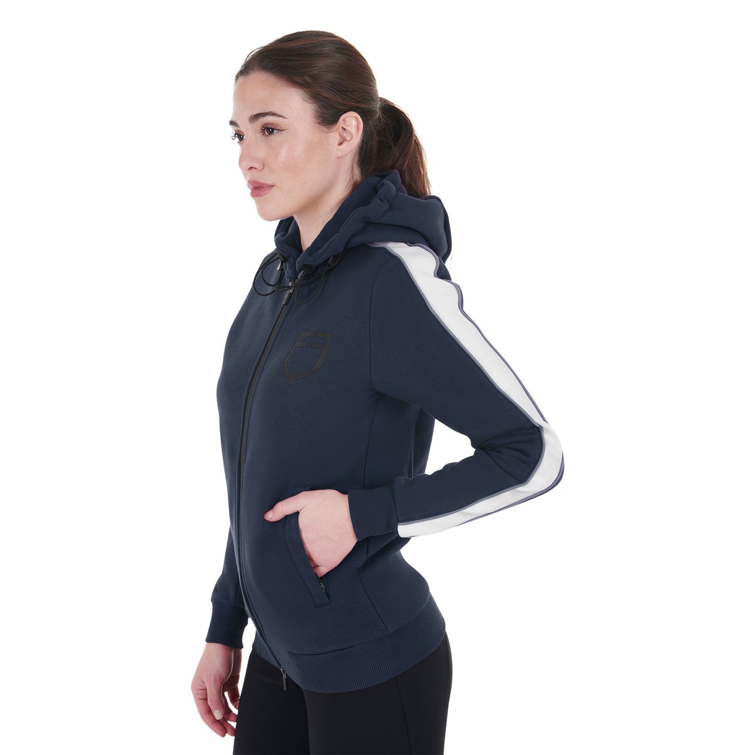 Women's hooded sweatshirt with front zip