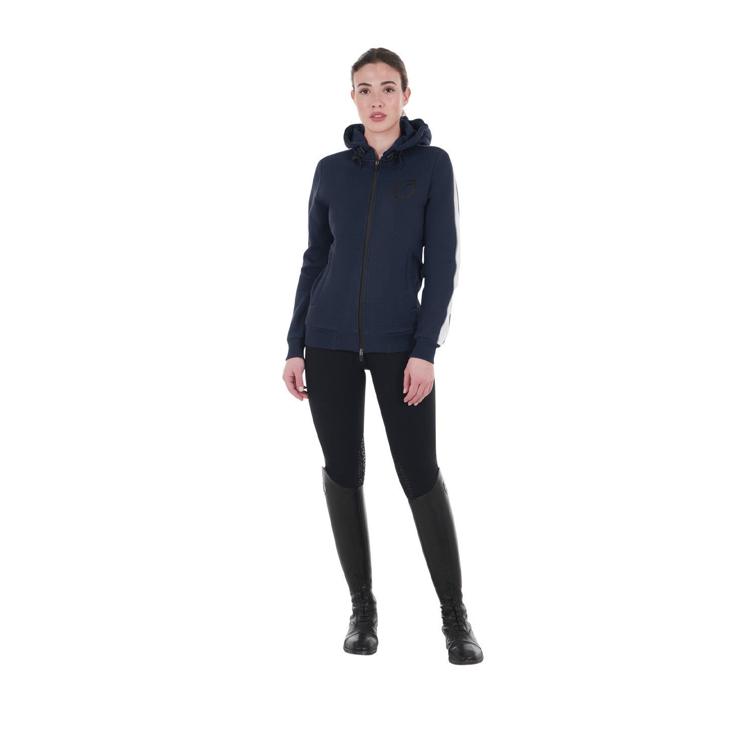 Women's hooded sweatshirt with front zip