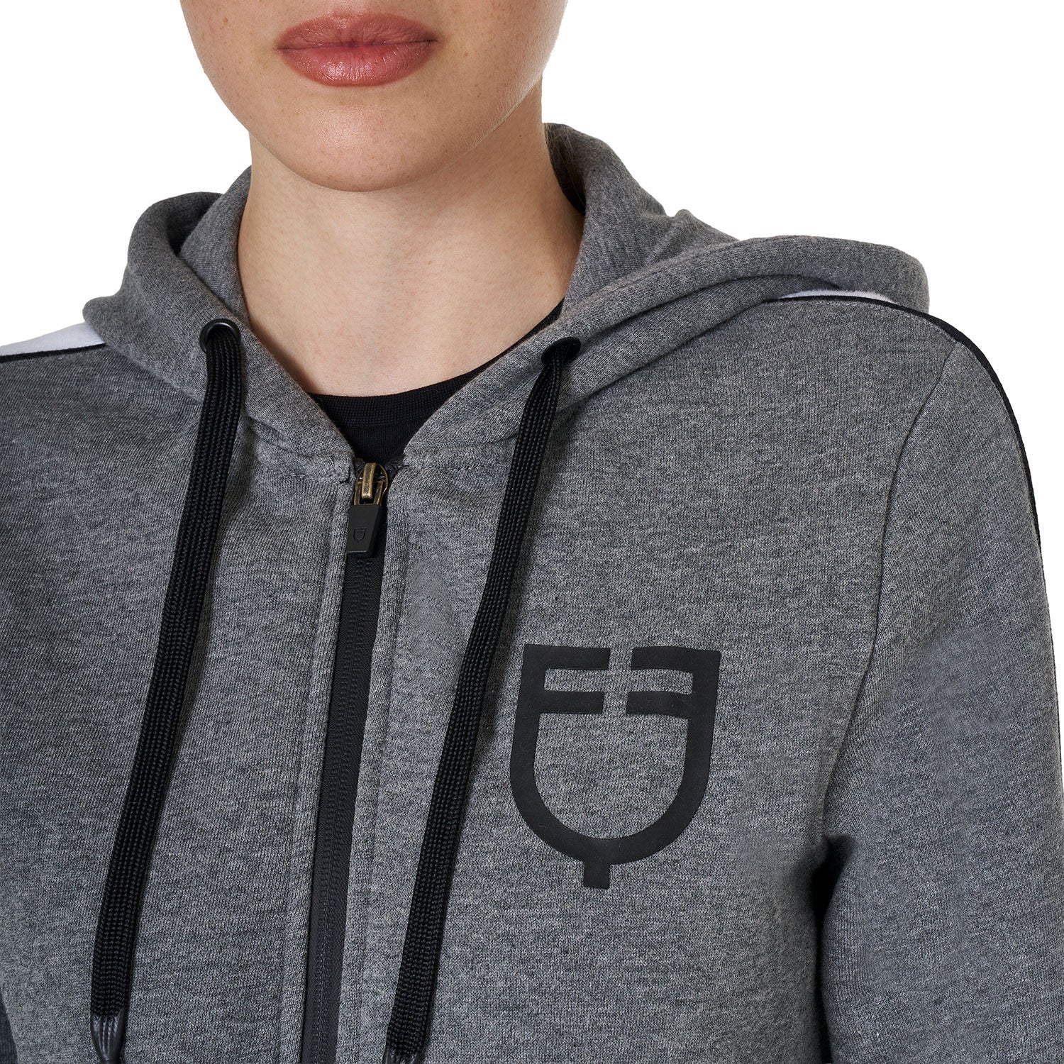 Women's hooded sweatshirt with front zip