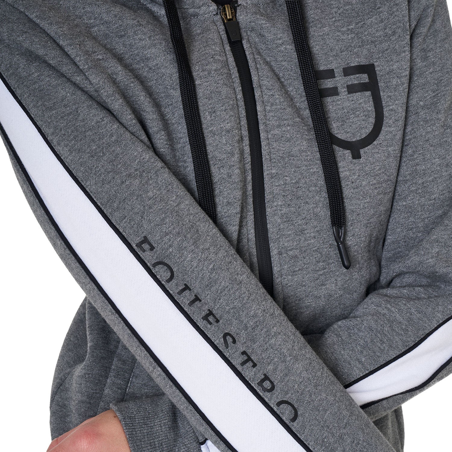 Women's hooded sweatshirt with front zip