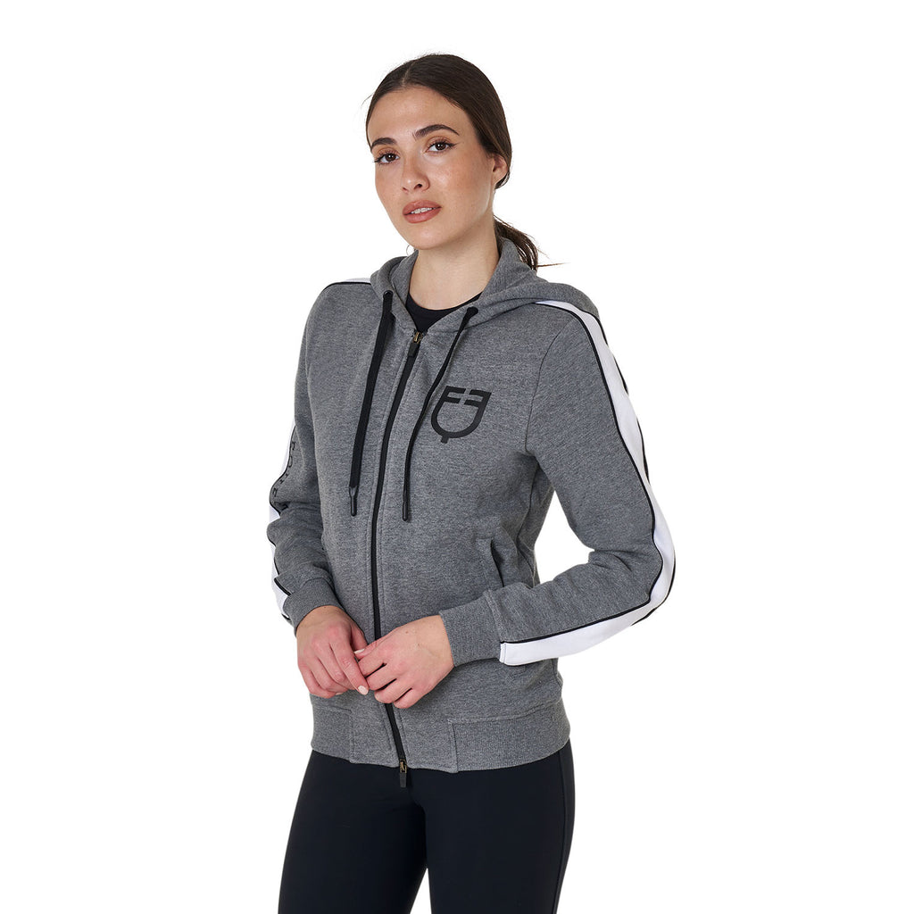 Women's hooded sweatshirt with front zip