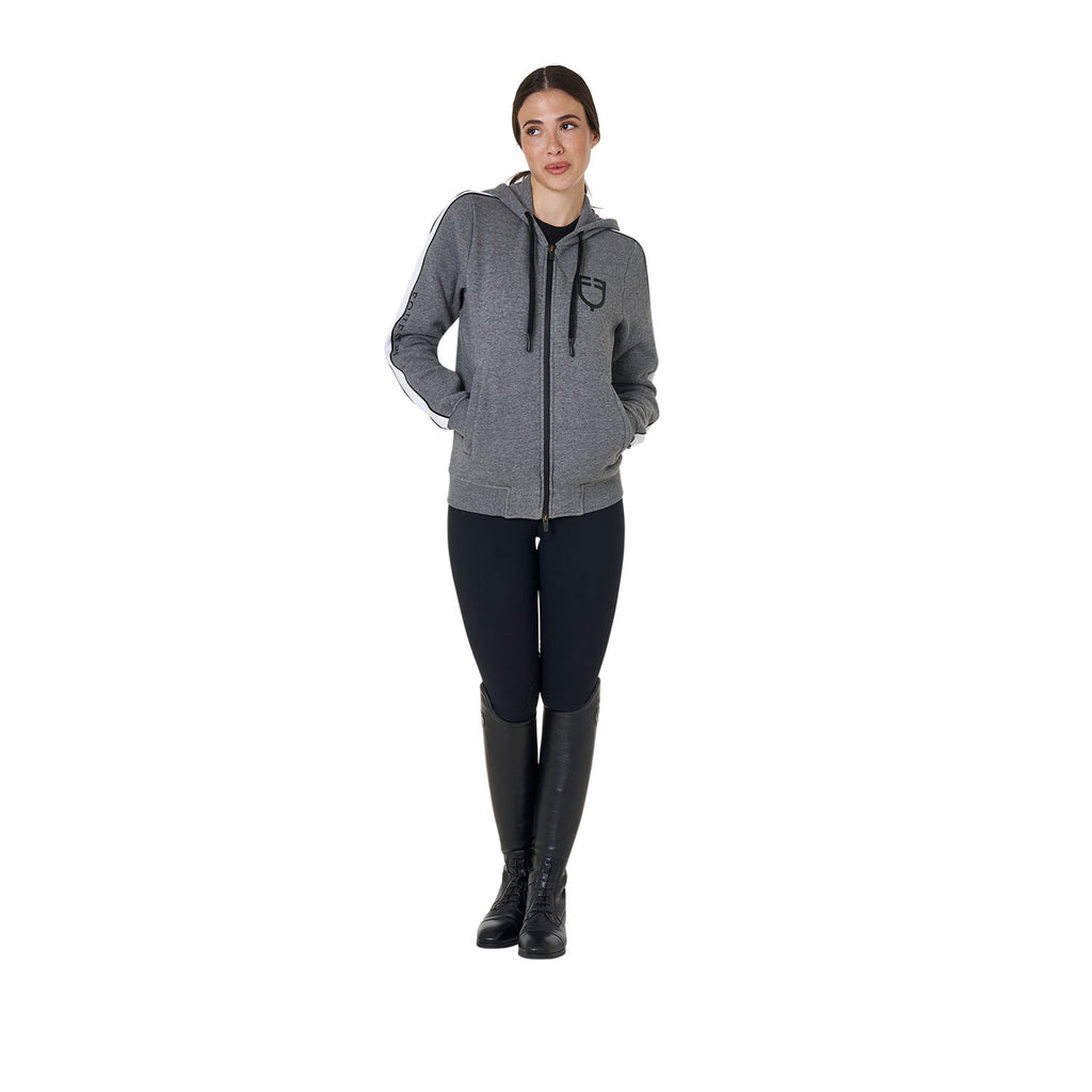 Women's hooded sweatshirt with front zip