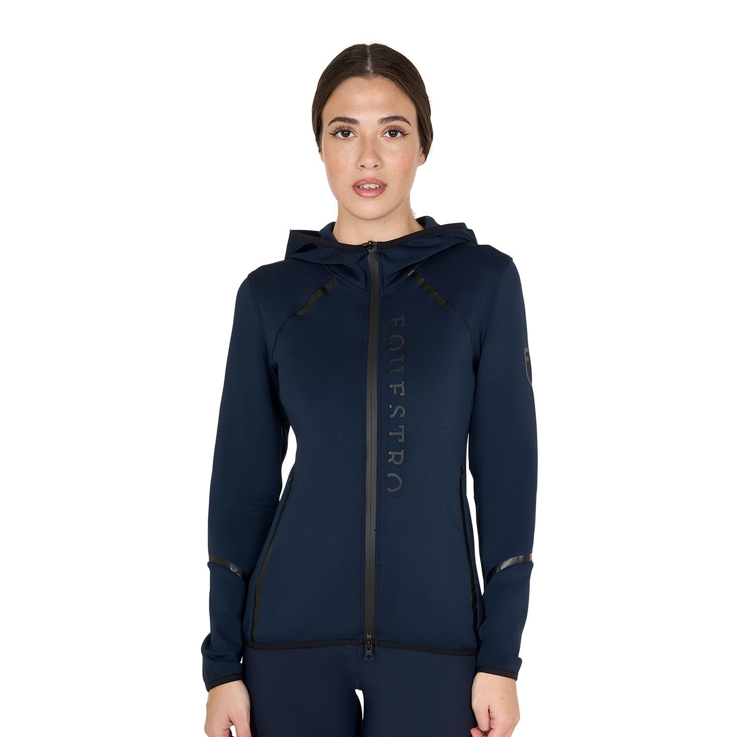 Equestro Women's technical sweatshirt in jersey with zip