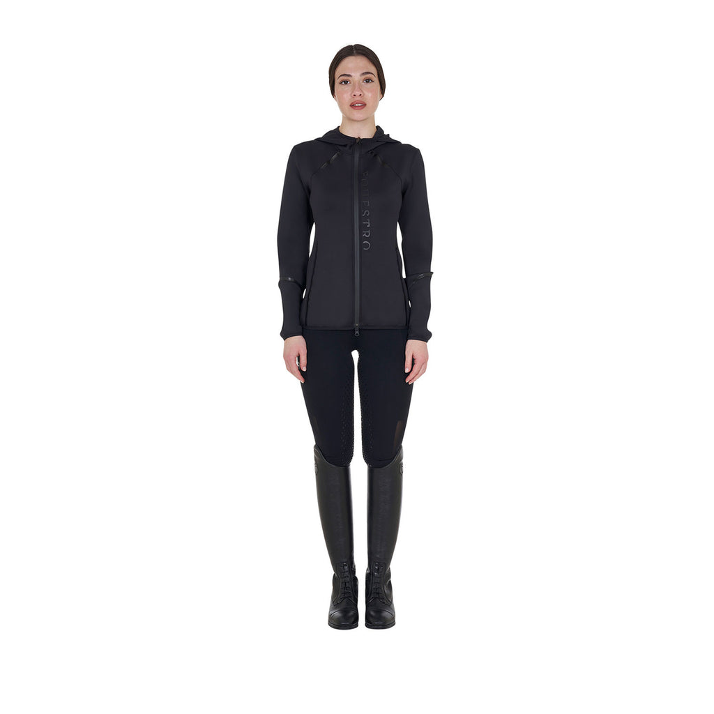 Women's technical sweatshirt in jersey with zip