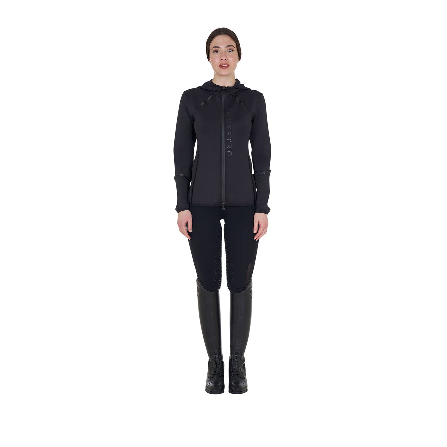 Women's technical sweatshirt in jersey with zip