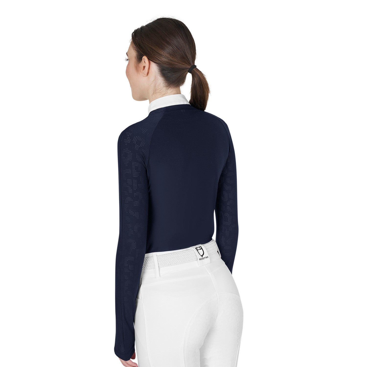 Women's slim fit competition polo shirt with mesh inserts