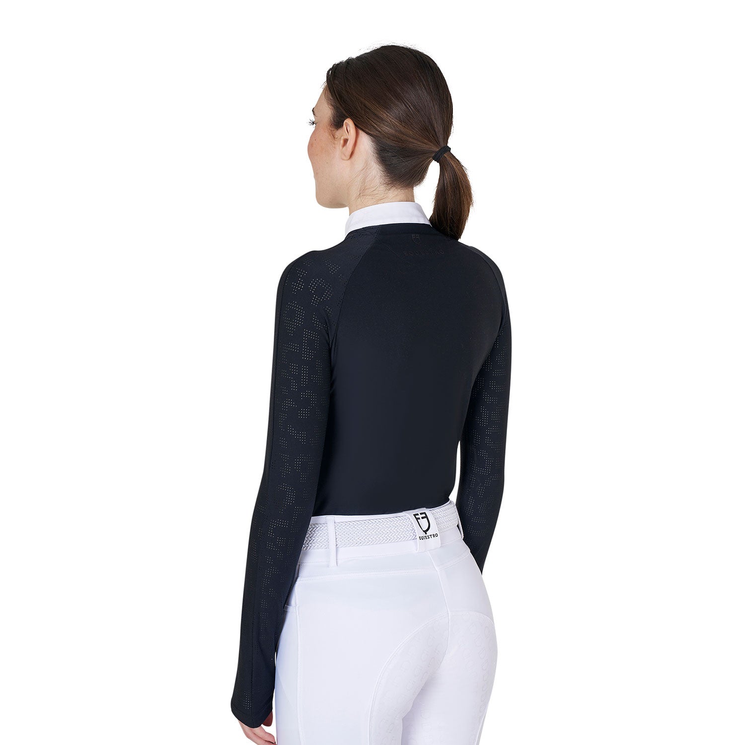 Women's slim fit competition polo shirt with mesh inserts