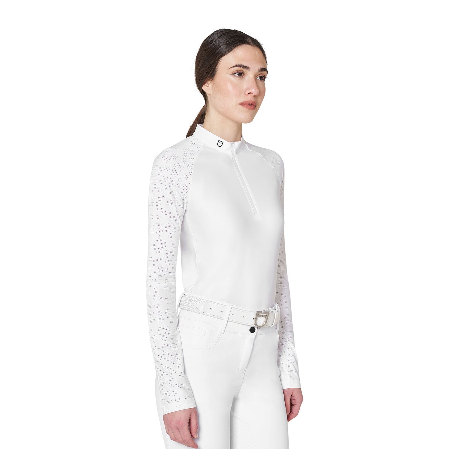 Women's slim fit competition polo shirt with mesh inserts