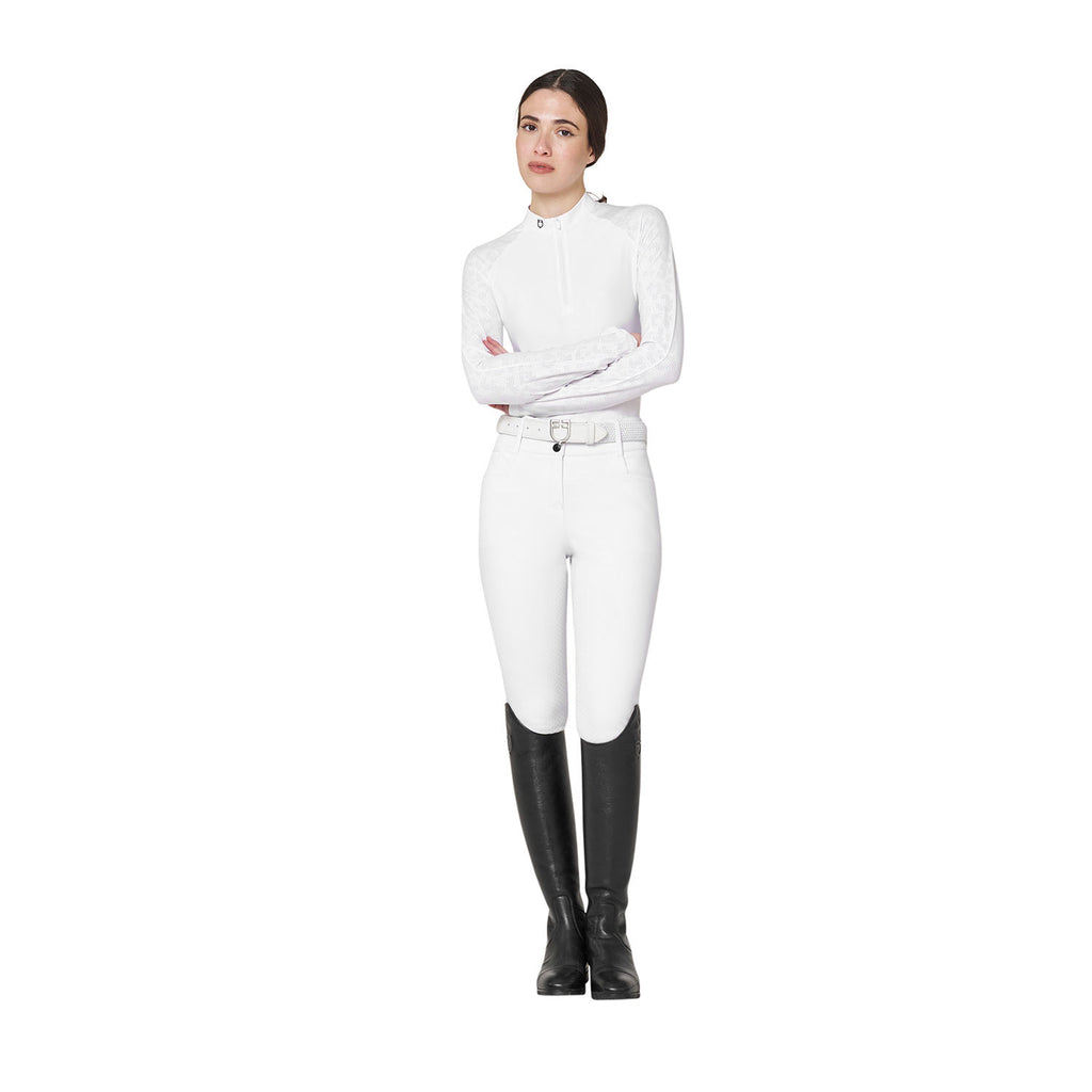Women's slim fit competition polo shirt with mesh inserts