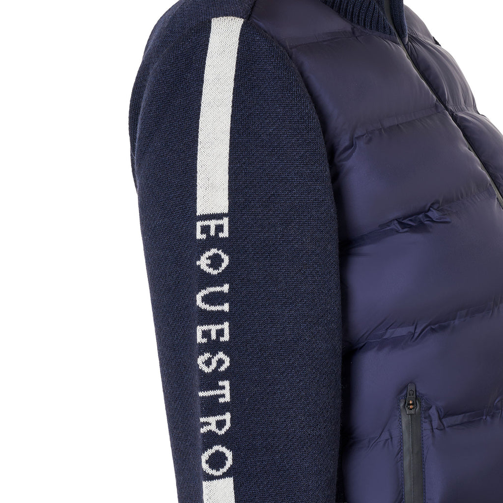 Women's jacket in nylon and knit with zip