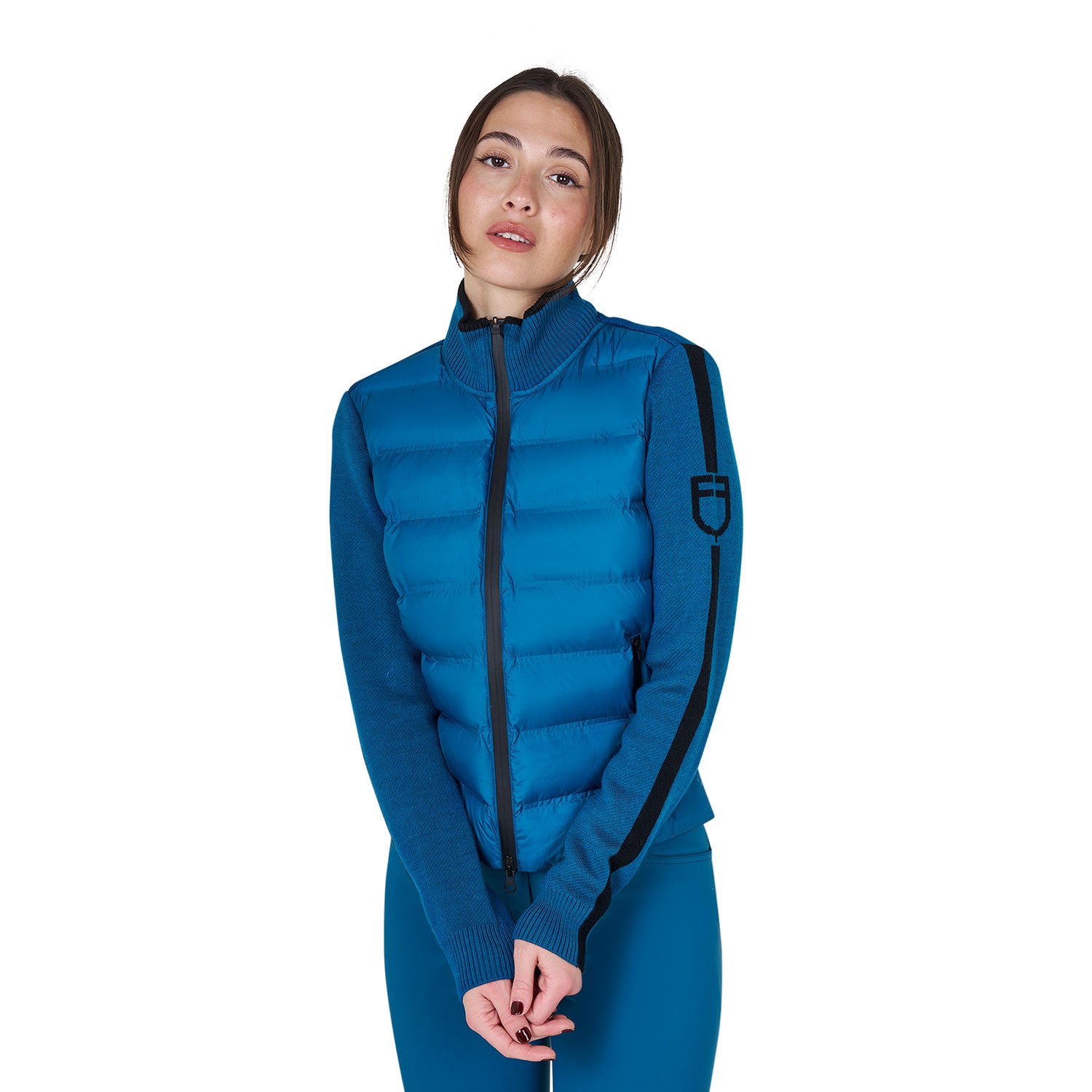 Equestro Women's jacket in nylon and knit with zip