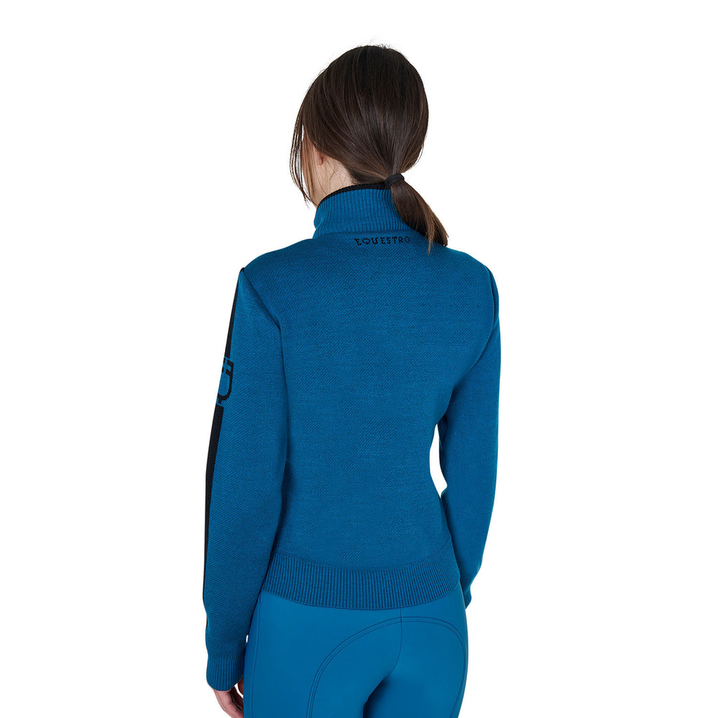 Women's jacket in nylon and knit with zip