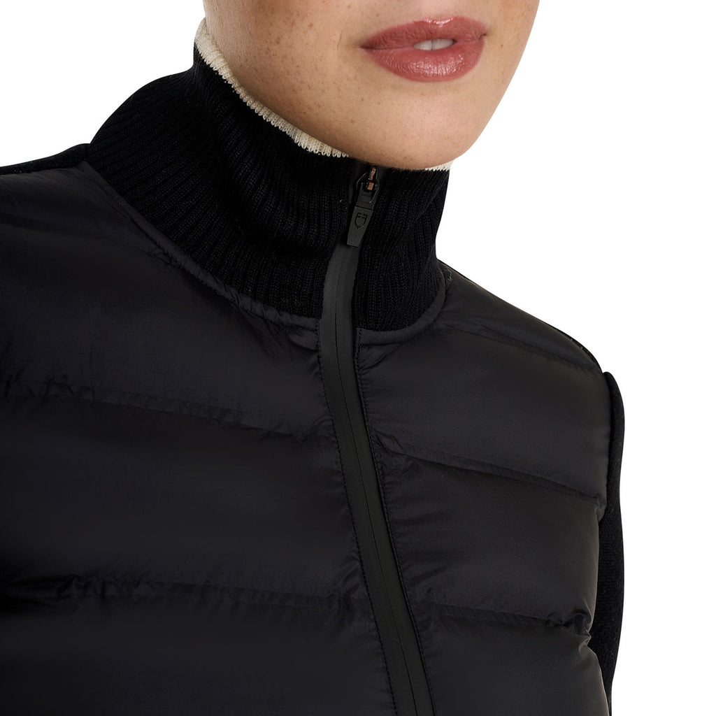 Women's jacket in nylon and knit with zip