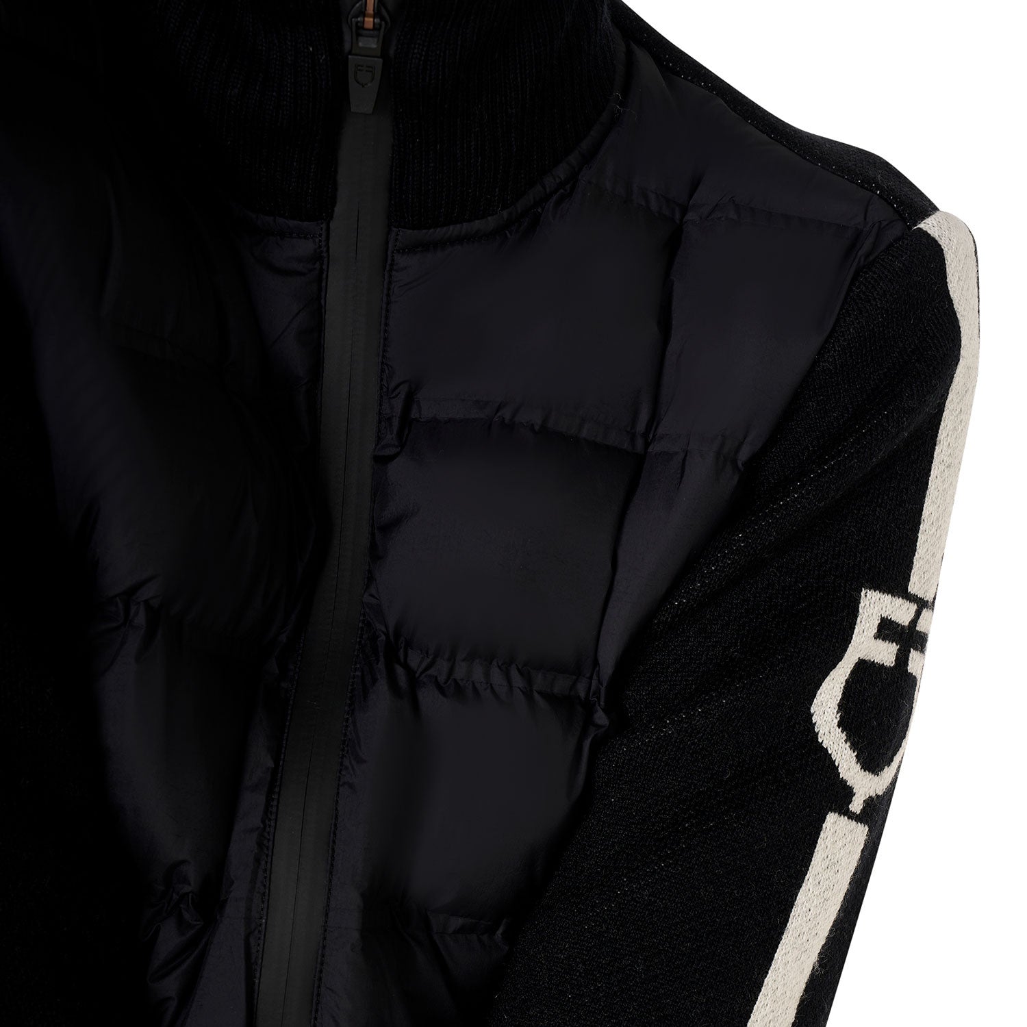 Women's jacket in nylon and knit with zip