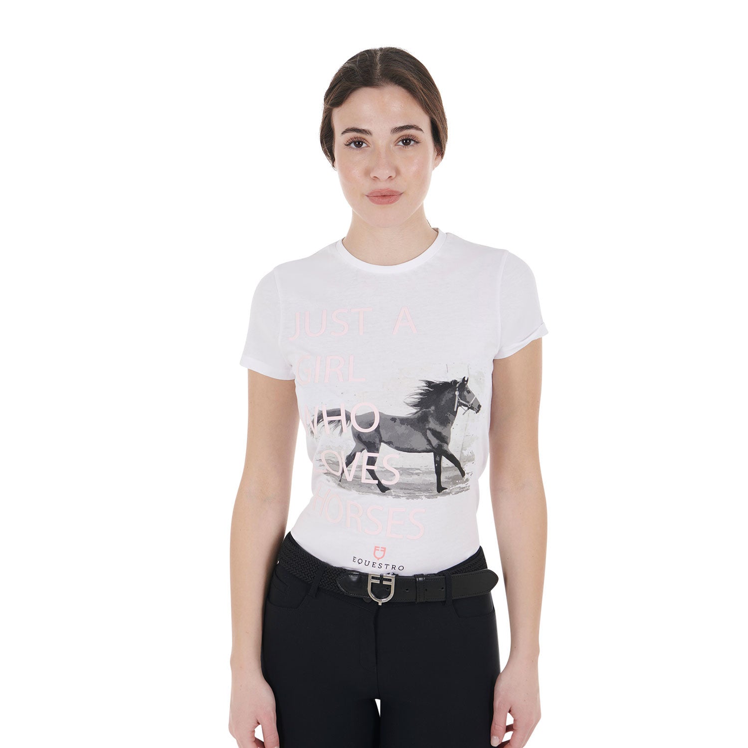Equestro Women's Horse Lover cotton T-shirt