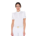 Women's slim fit competition polo shirt with ruffles