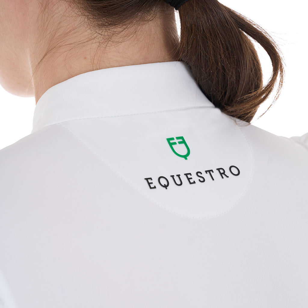 Women's slim fit competition polo shirt with ruffles