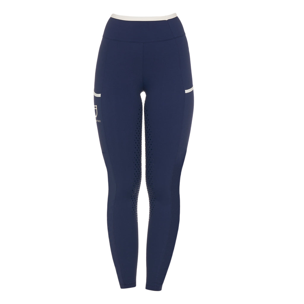 Women's leggings with perforated decorations