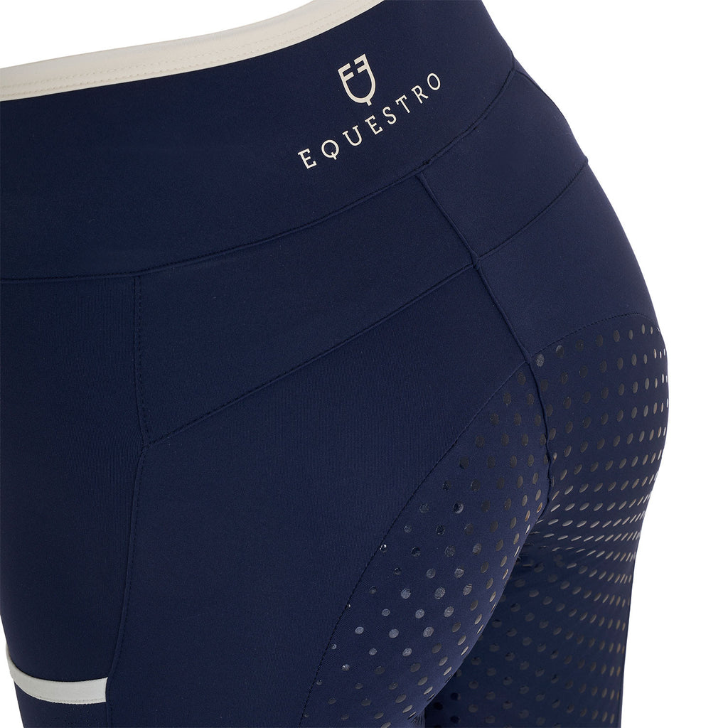 Women's leggings with perforated decorations