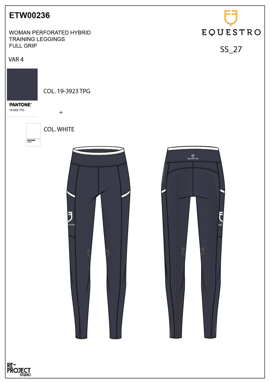 Women's leggings with perforated decorations