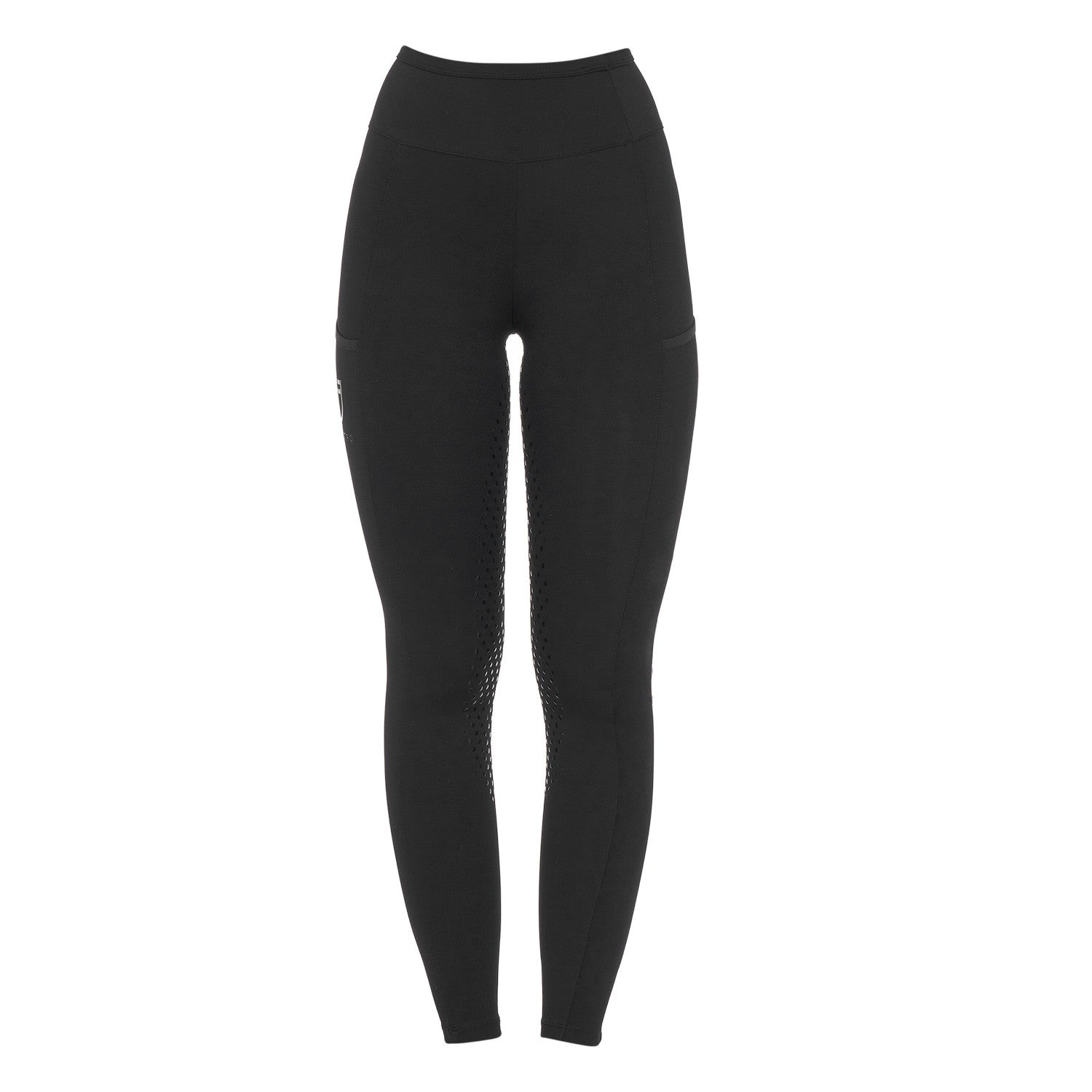 Women's leggings with perforated decorations