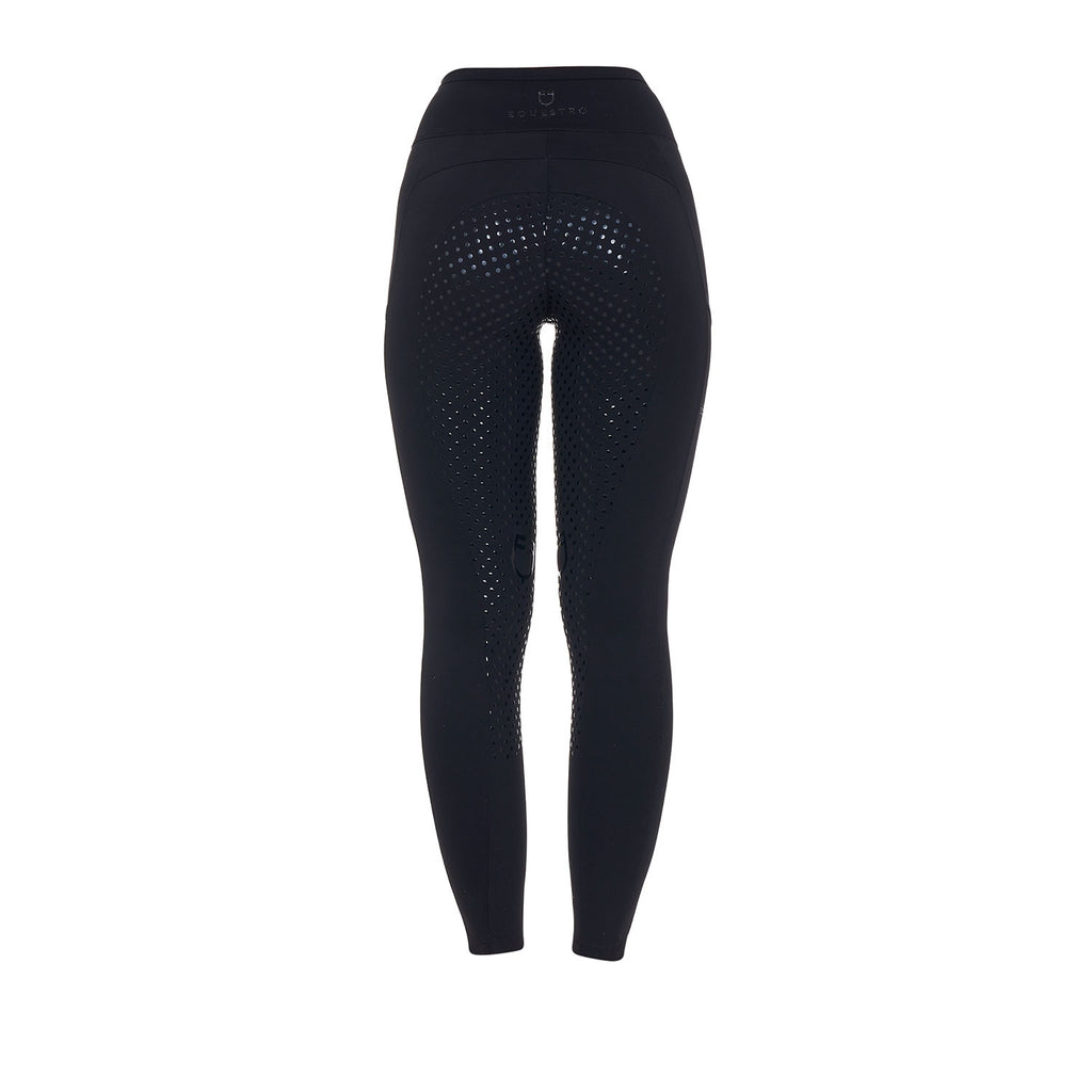 Women's leggings with perforated decorations