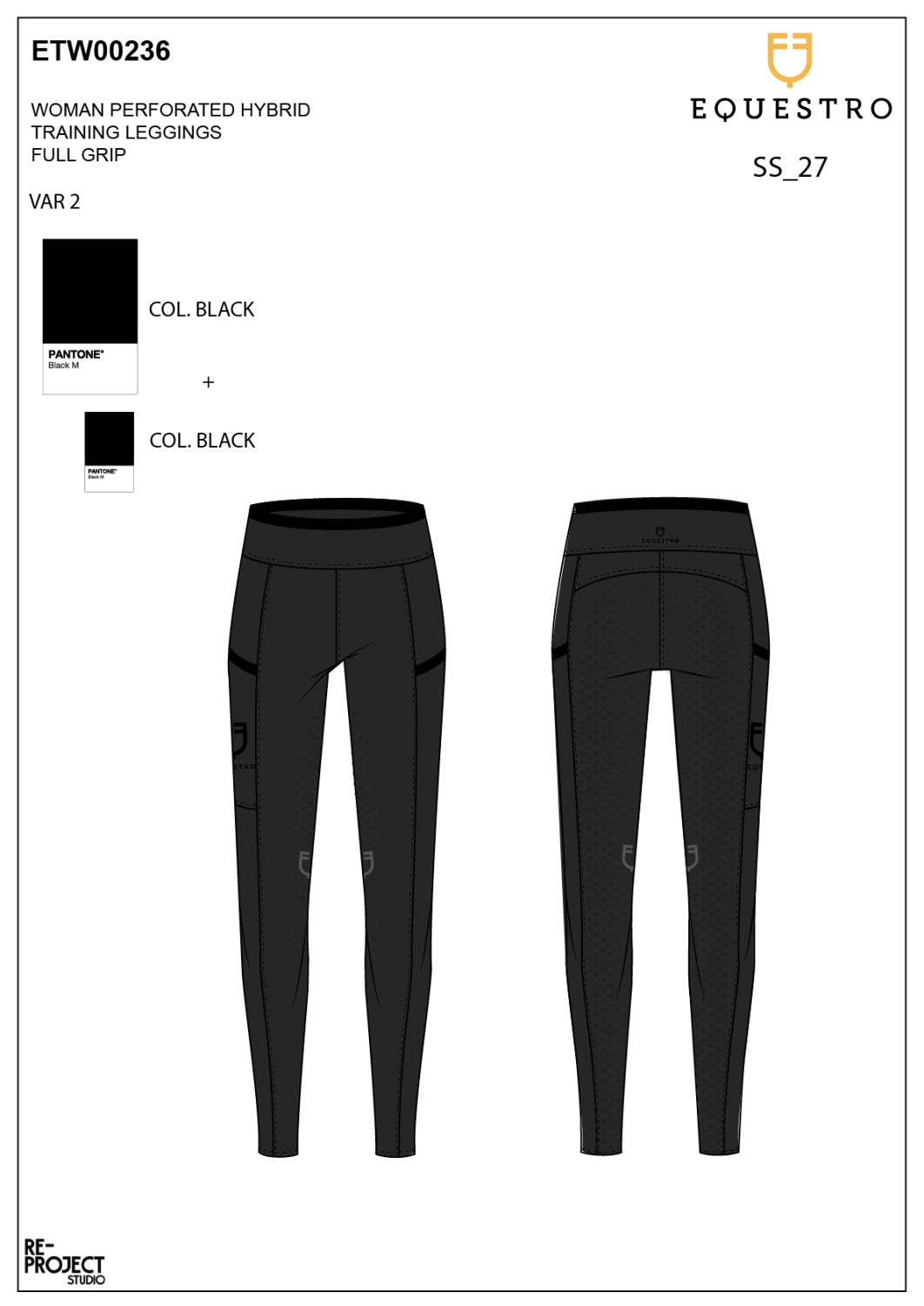Women's leggings with perforated decorations