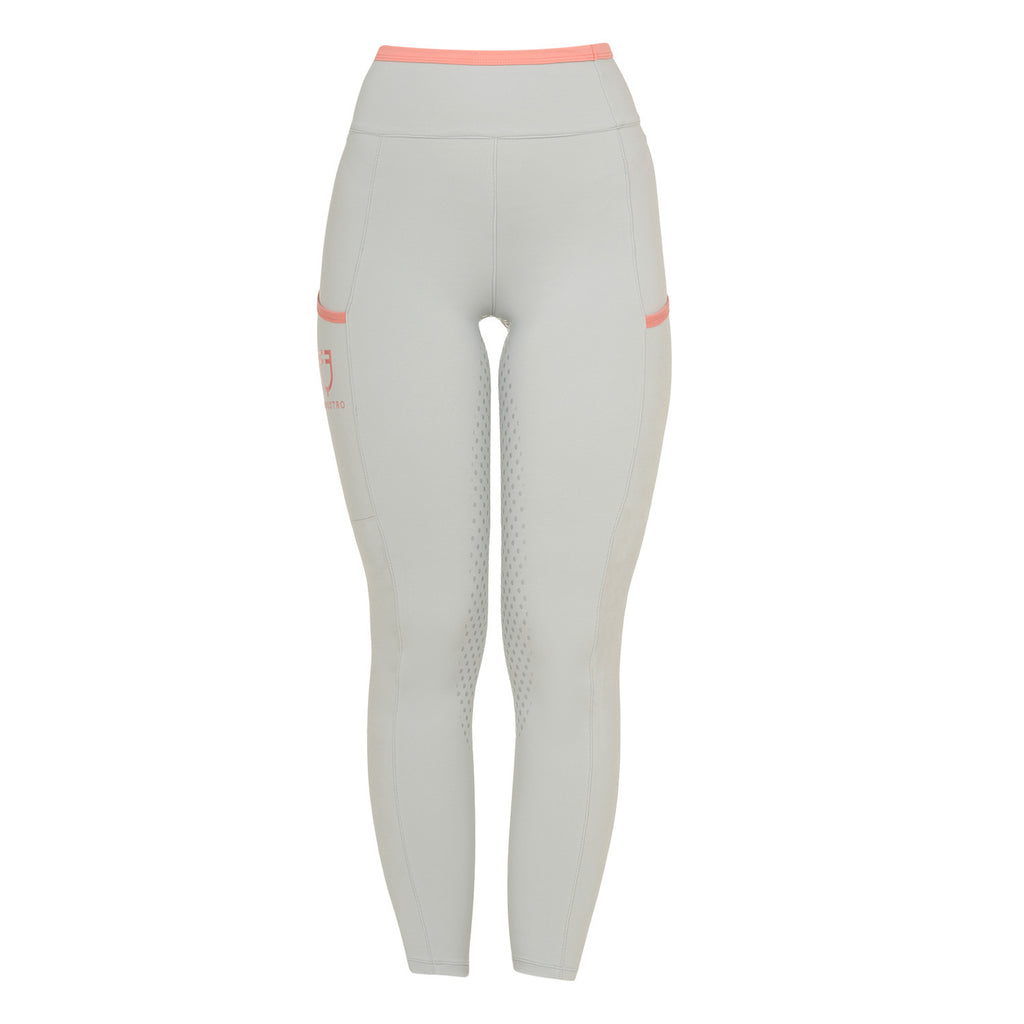 Women's leggings with perforated decorations