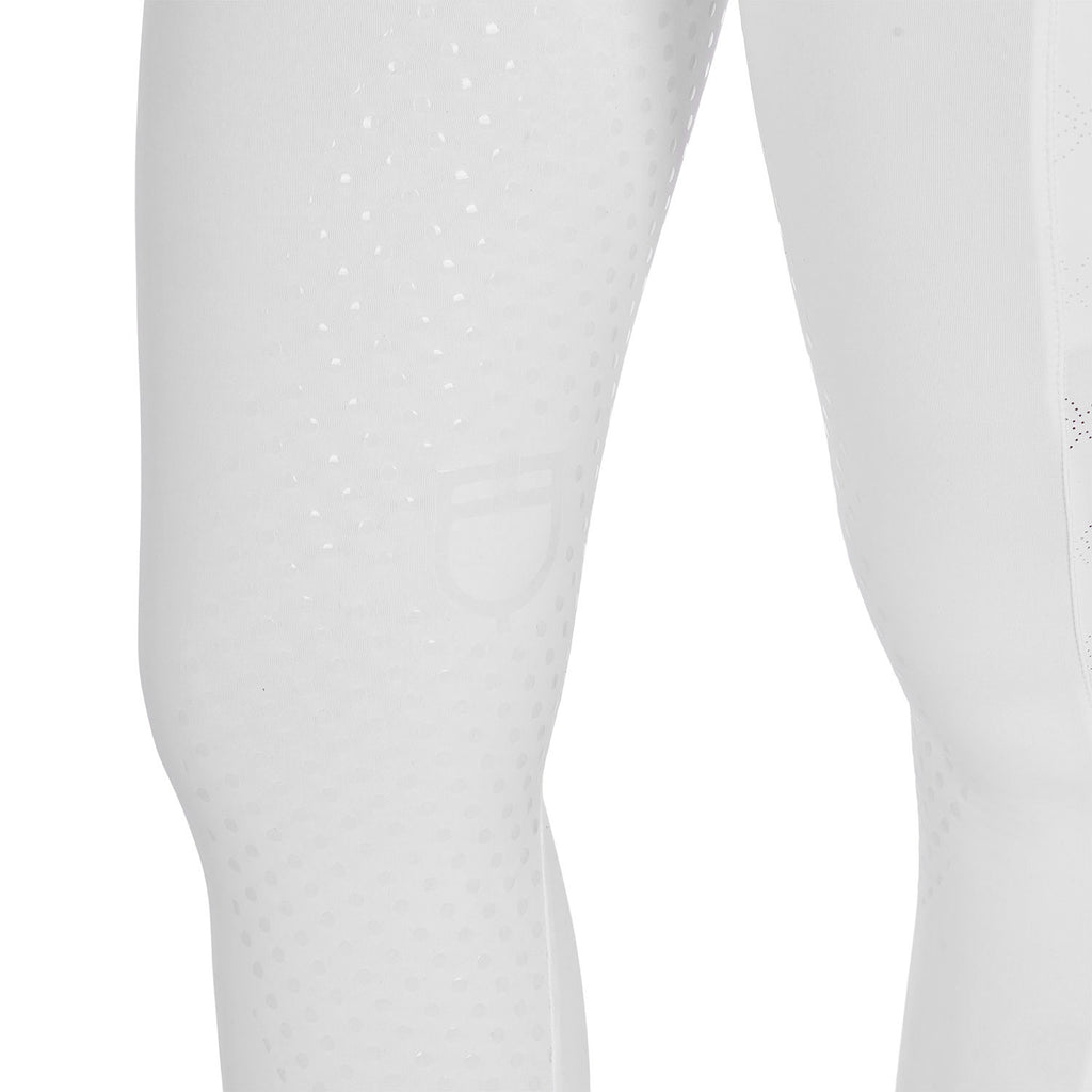 Women's leggings with perforated decorations