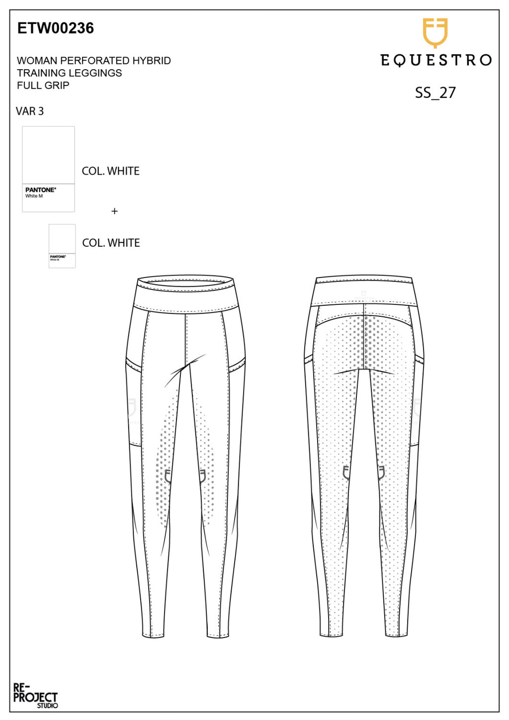 Women's leggings with perforated decorations