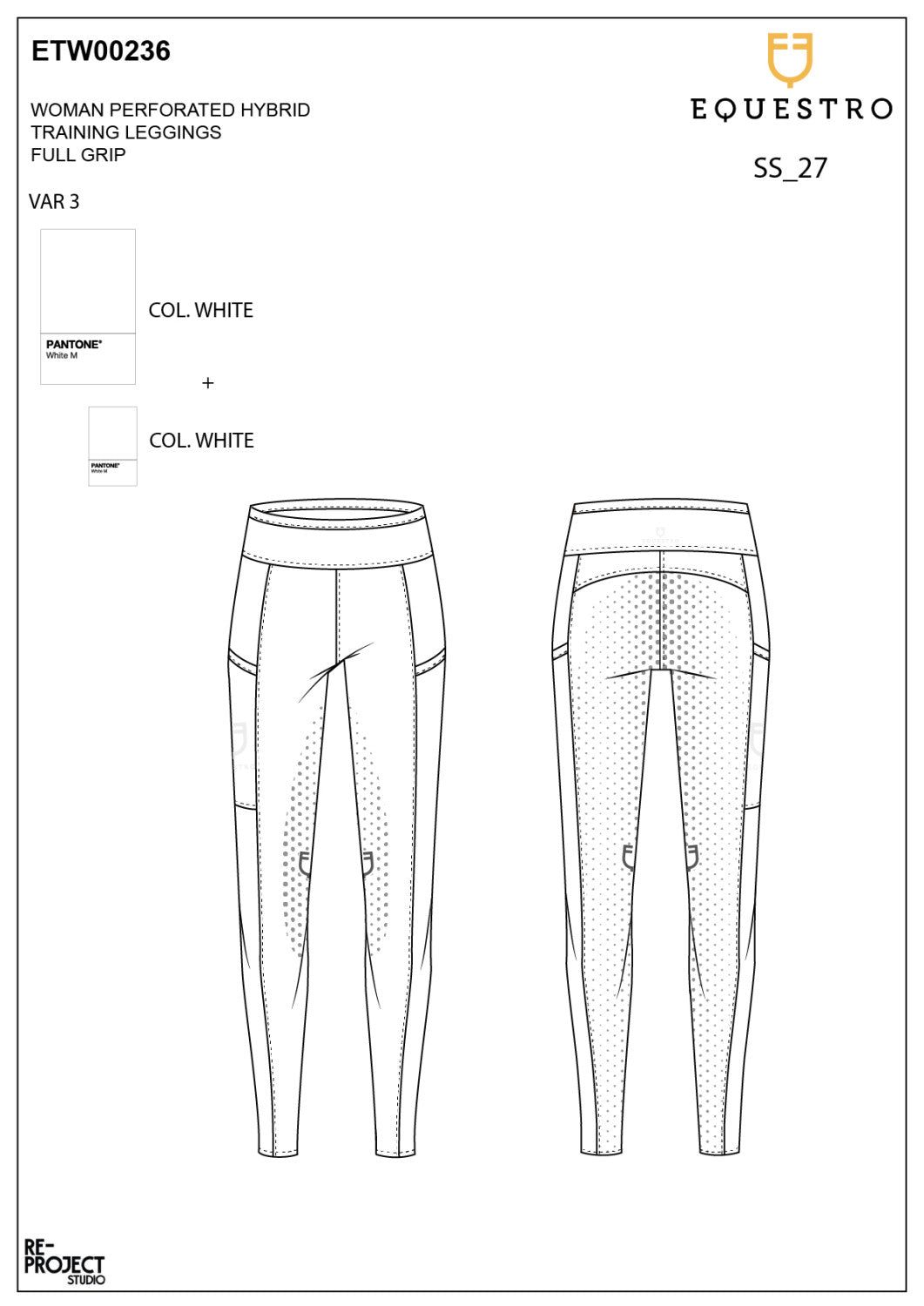 Women's leggings with perforated decorations