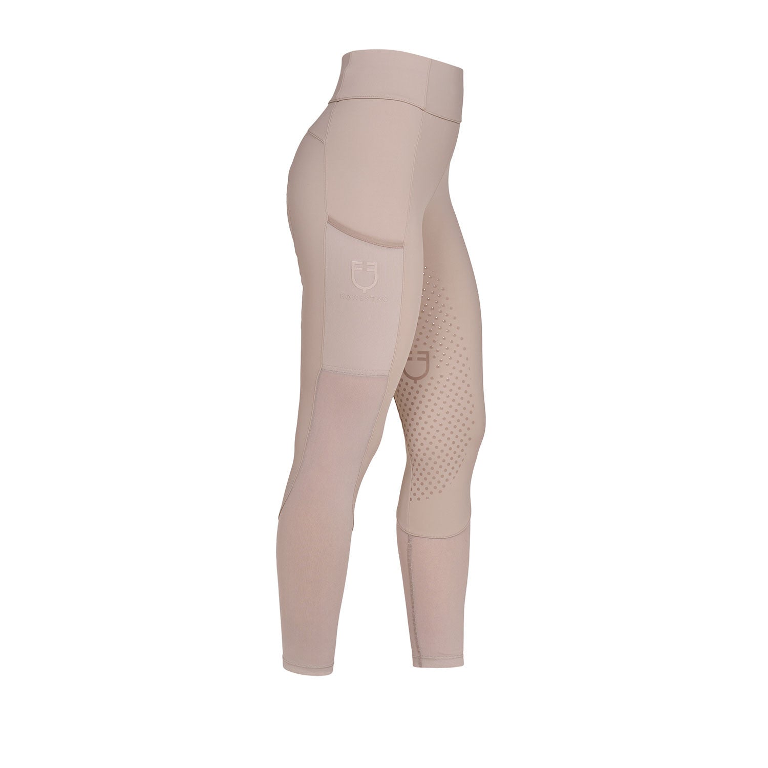 Equestro Women's full grip leggings with perforated inserts