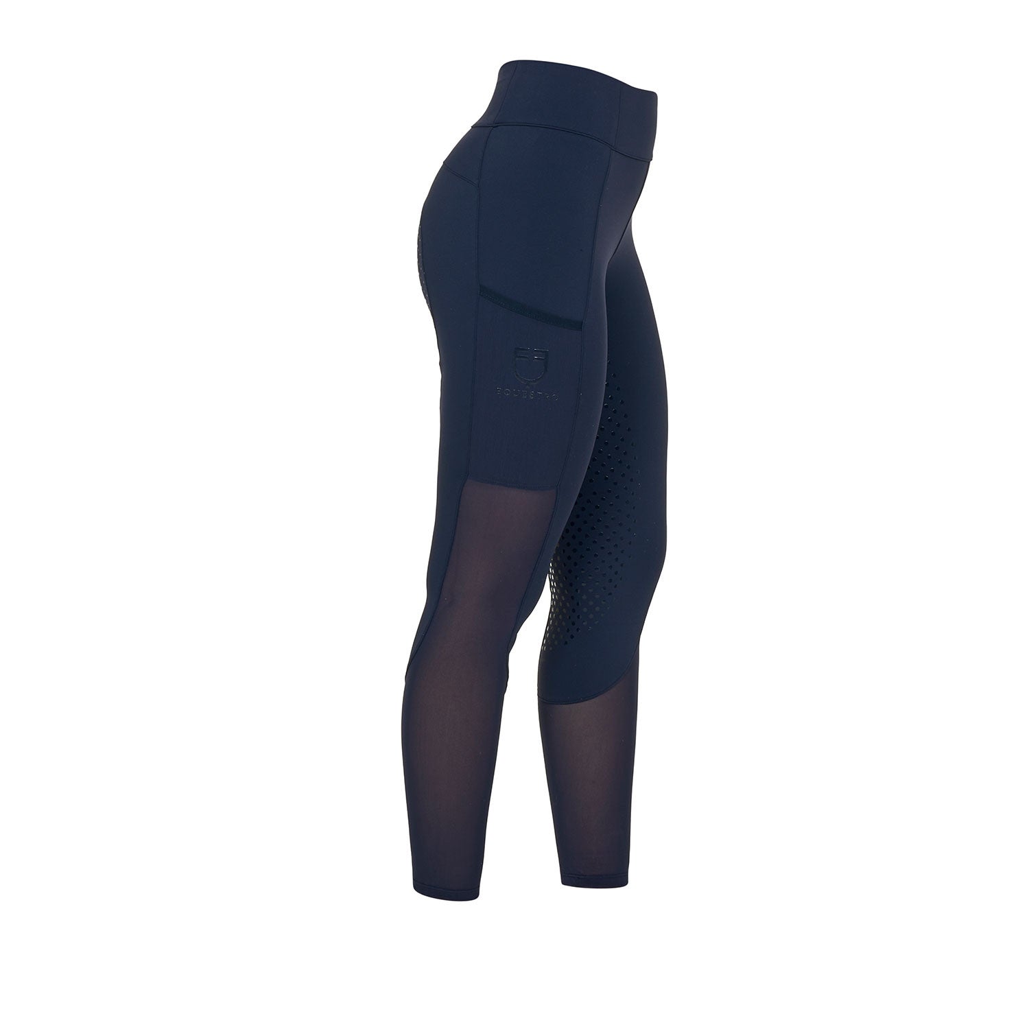 Equestro Women's full grip leggings with perforated inserts