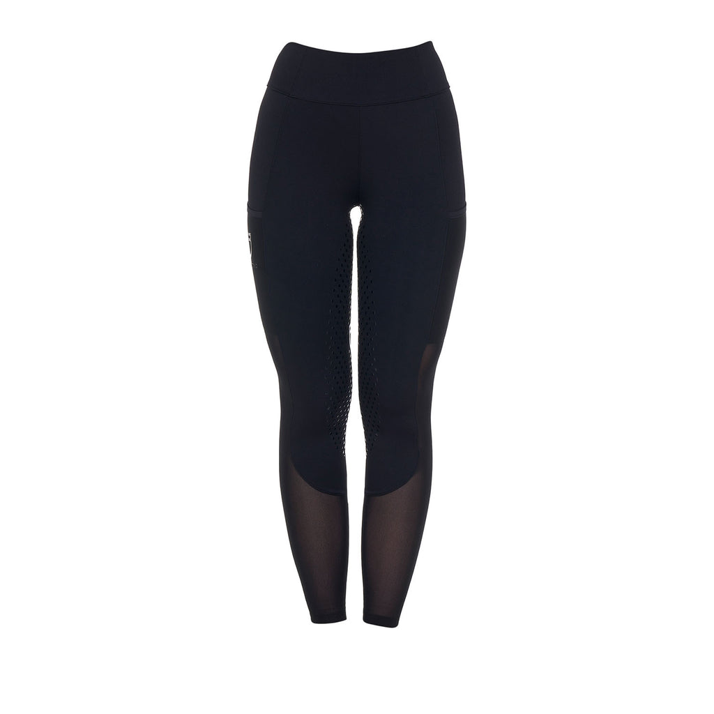 Women's full grip leggings with perforated inserts