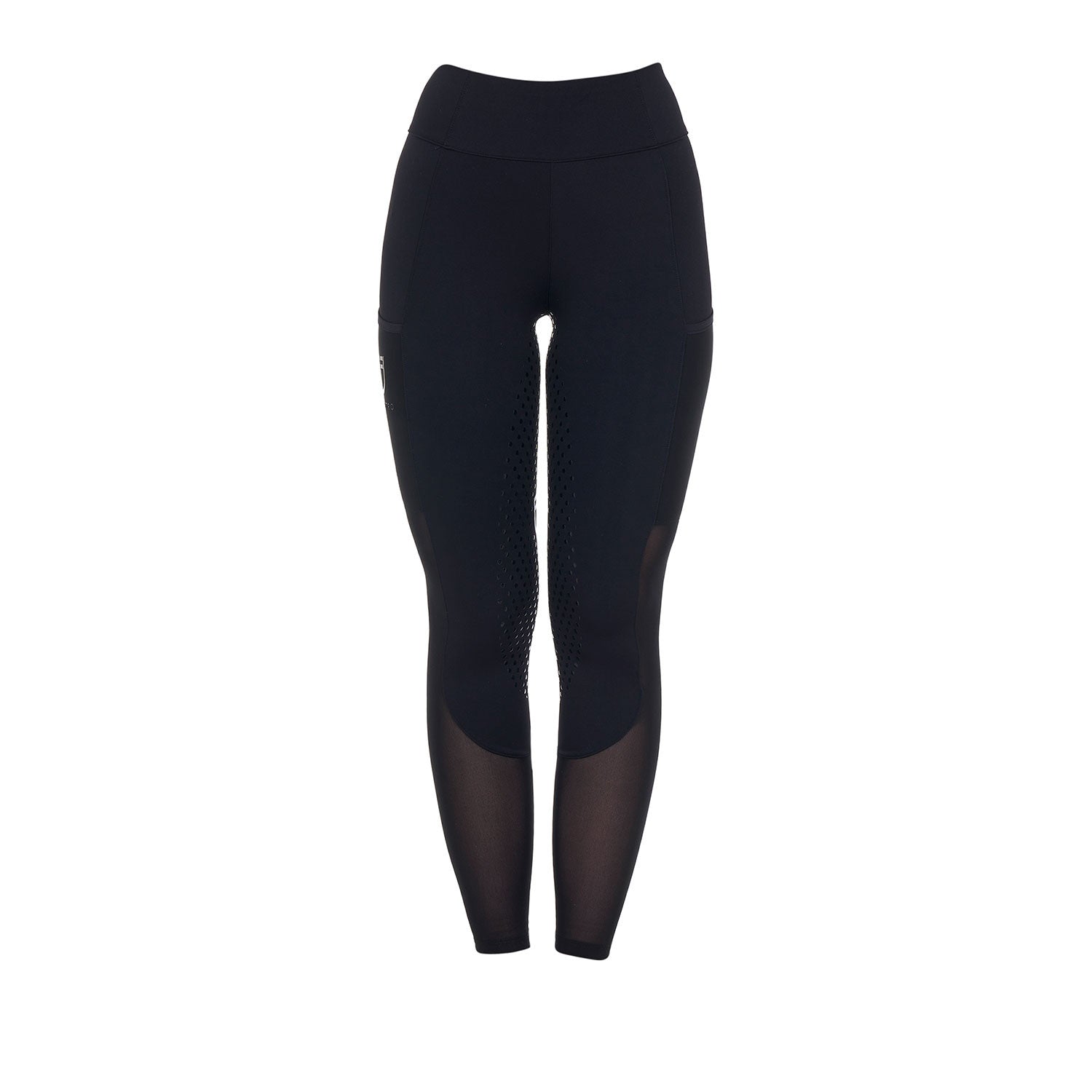 Women's full grip leggings with perforated inserts