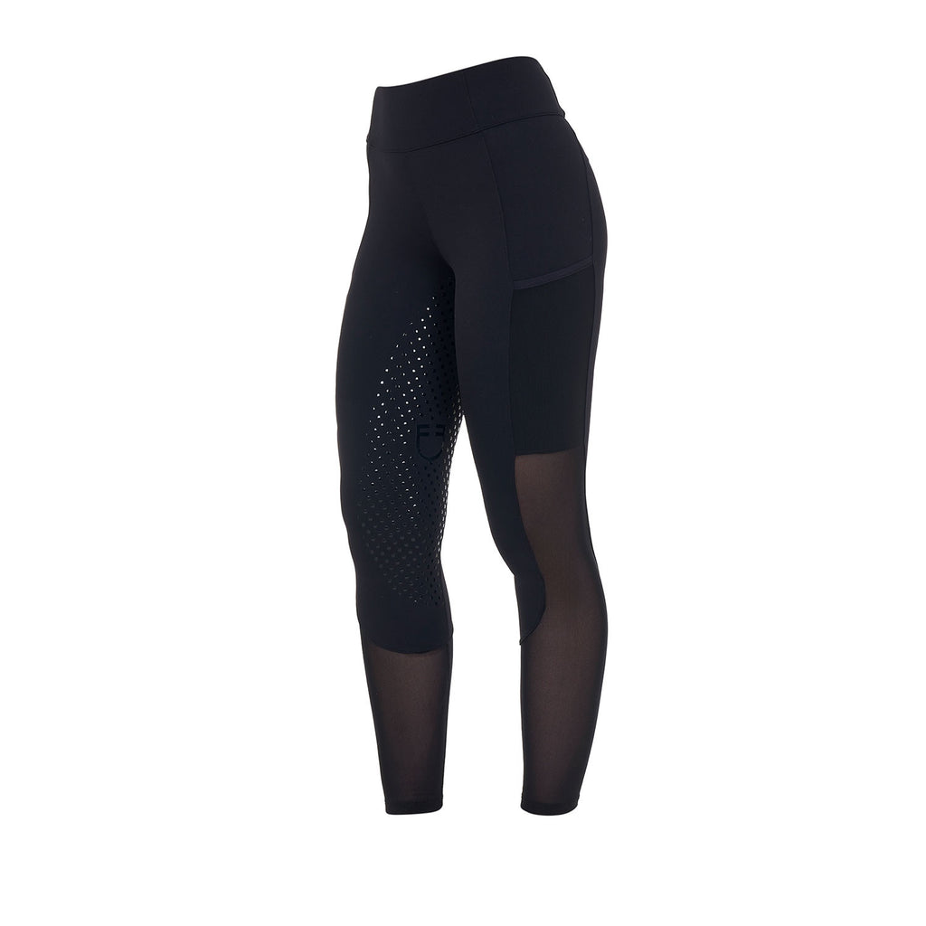 Women's full grip leggings with perforated inserts