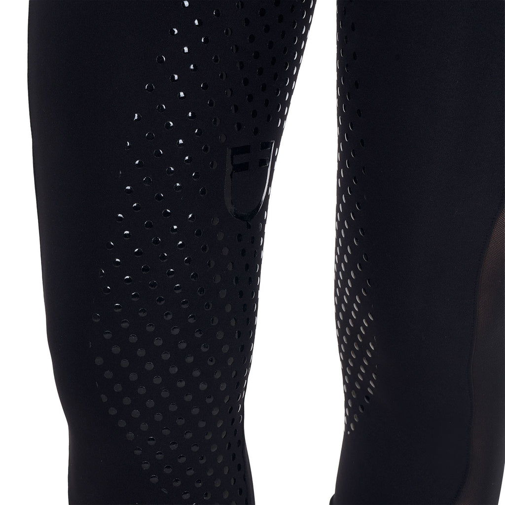 Women's full grip leggings with perforated inserts