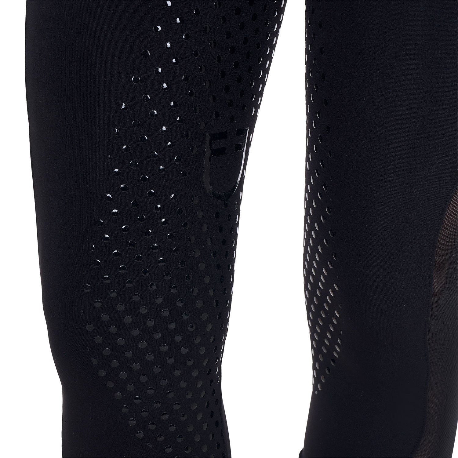 Women's full grip leggings with perforated inserts