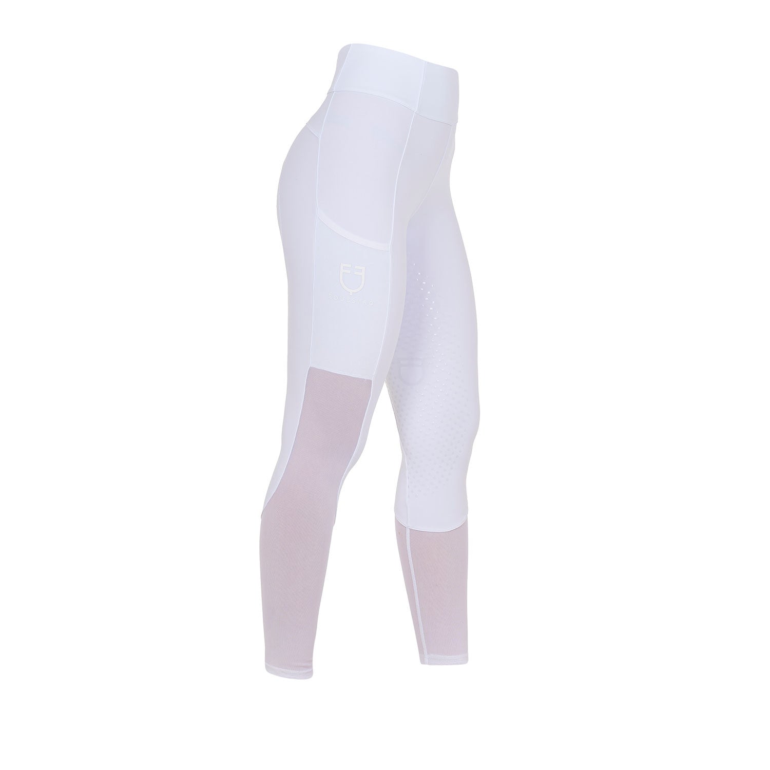 Equestro Women's full grip leggings with perforated inserts