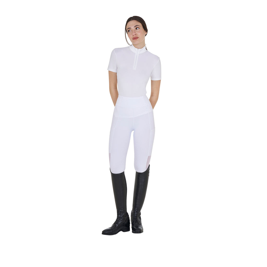 Women's full grip leggings with perforated inserts