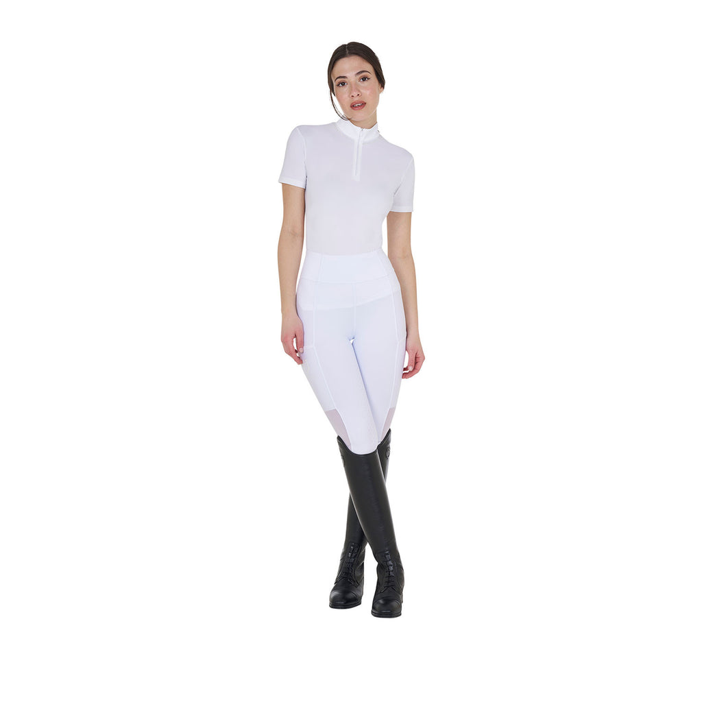 Women's full grip leggings with perforated inserts