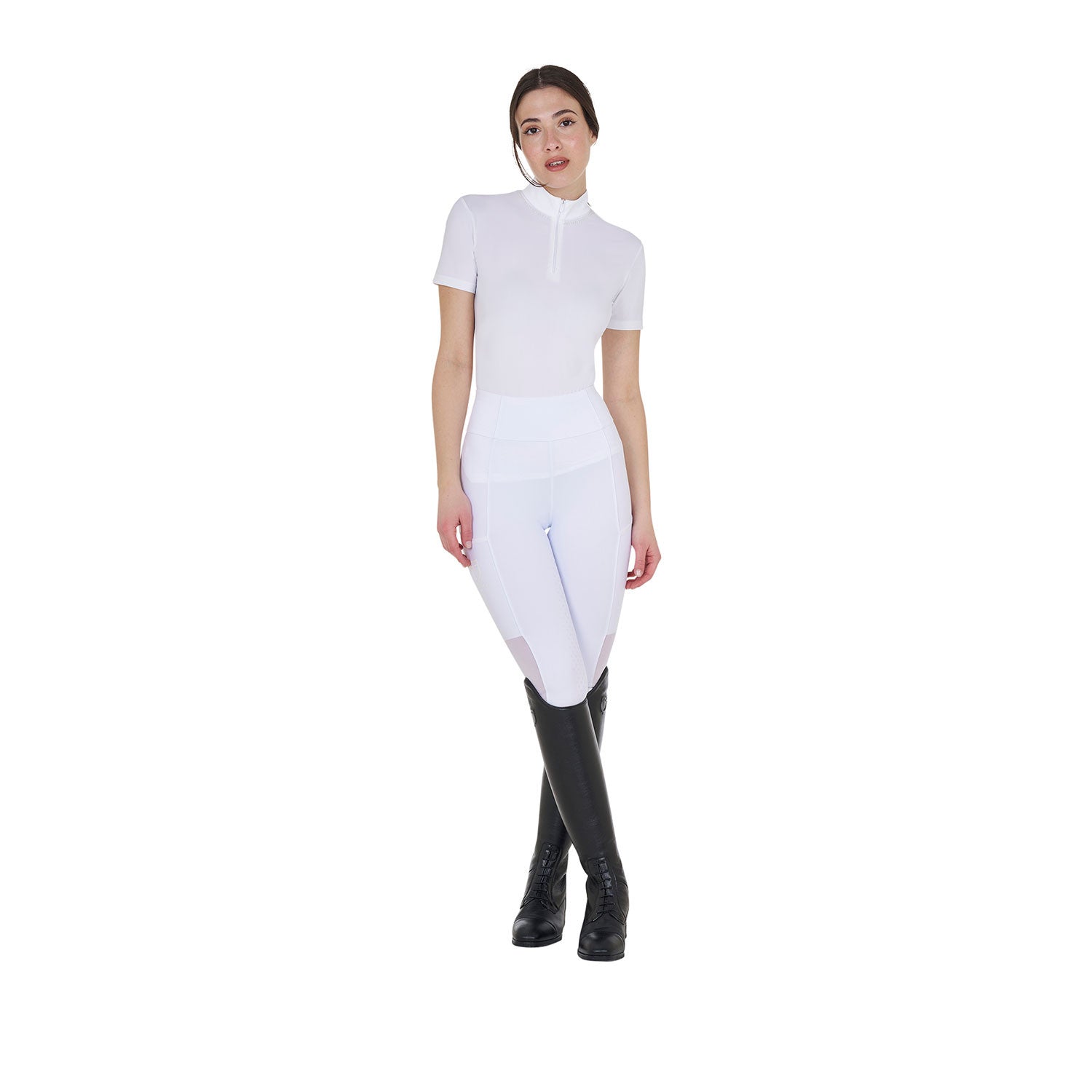 Women's full grip leggings with perforated inserts