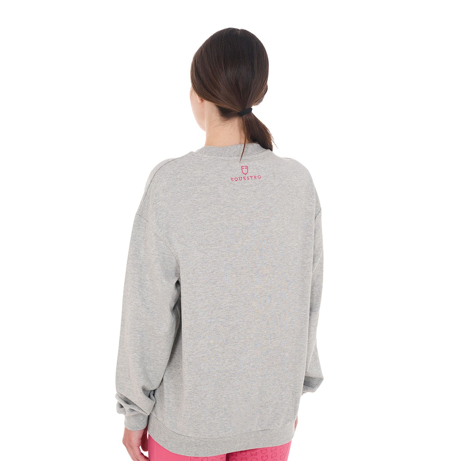 Women's crewneck sweatshirt with sponge lettering