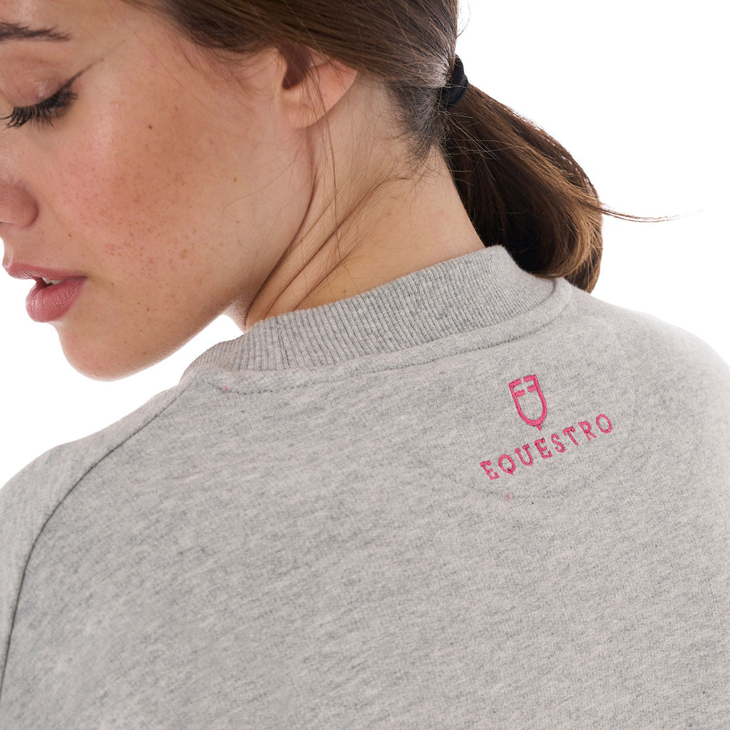Women's crewneck sweatshirt with sponge lettering