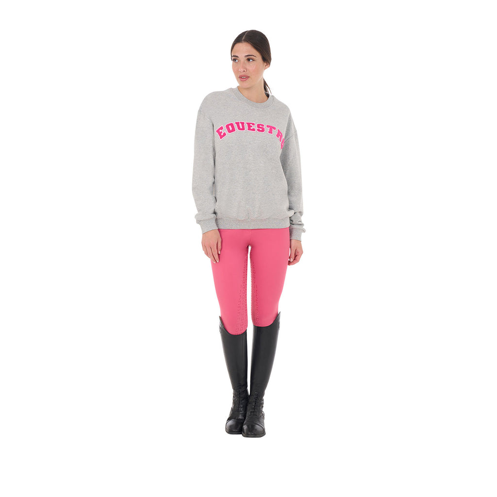 Women's crewneck sweatshirt with sponge lettering