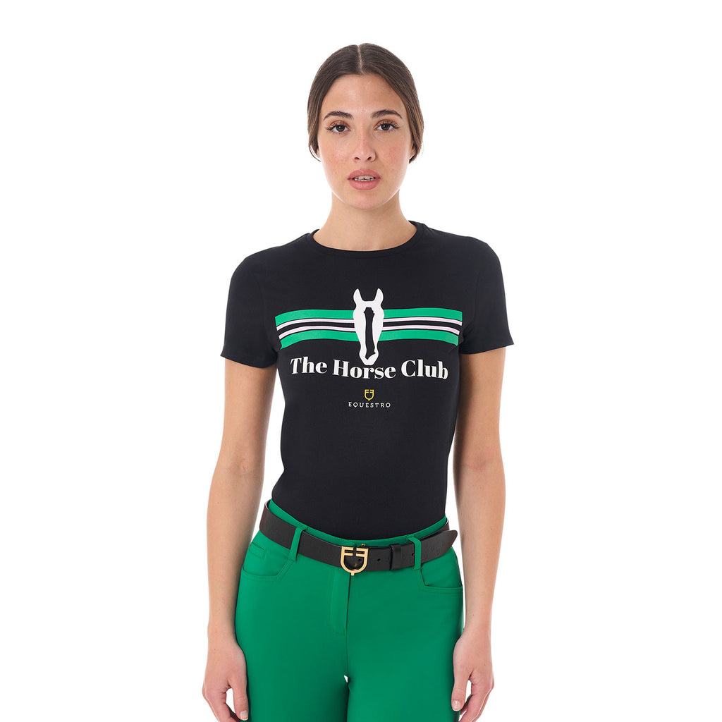 Women's Stripe Horse Club cotton T-shirt